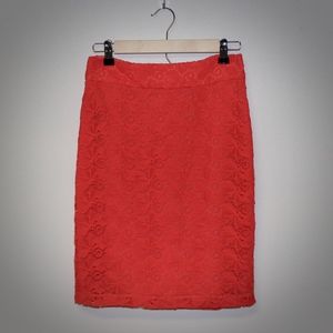 Ann Taylor Petite Floral Lace Pencil Skirt